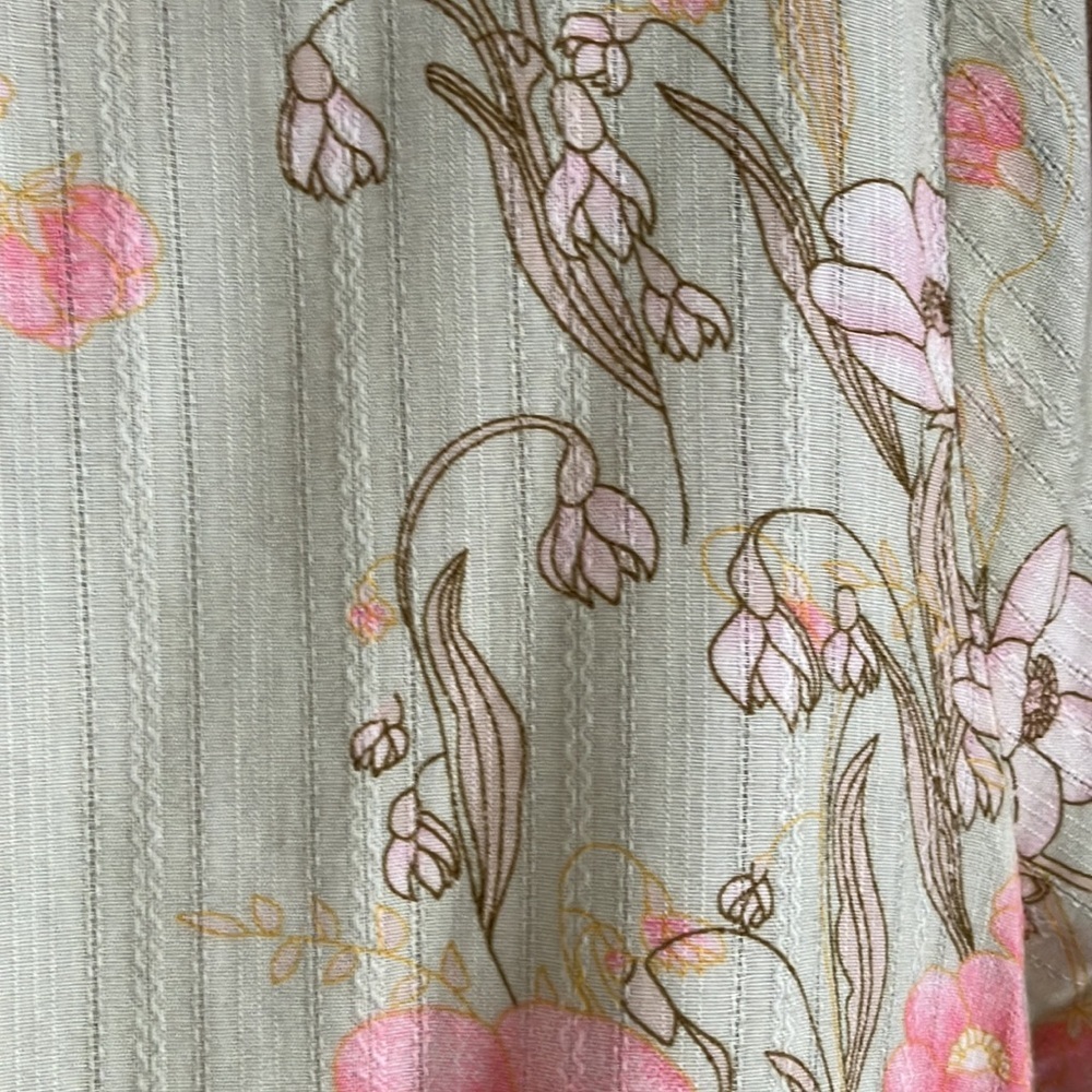 Vintage Lemon Grass size L button down green floral - Picture 6 of 12
